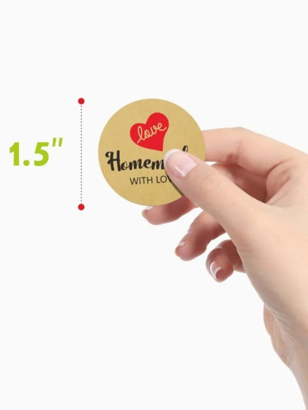 150 HOMEMADE WITH LOVE Stickers 8 Designs 1.5